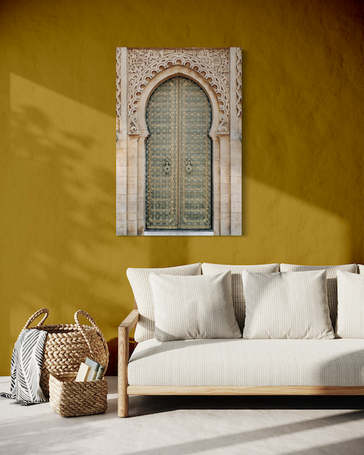 Porte Royale Marocaine – Sculptures Fines & Zellige Vert Émeraude