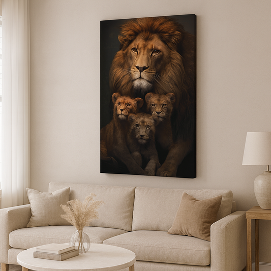 Tableau Lion family