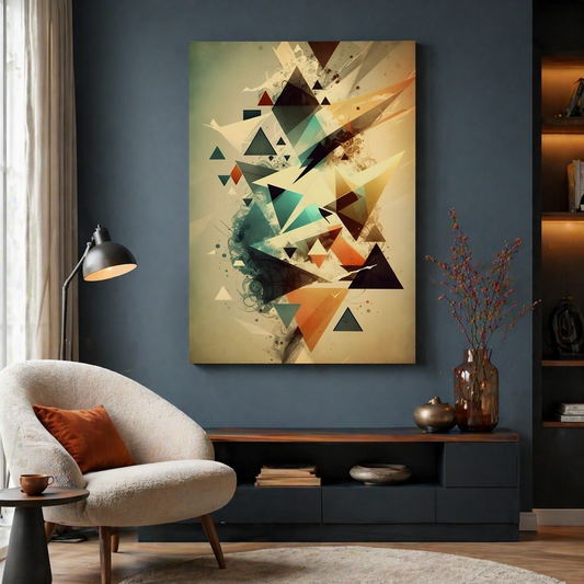 Tableau Abstrait Géométrique – Harmonie de Formes et Couleurs Douces