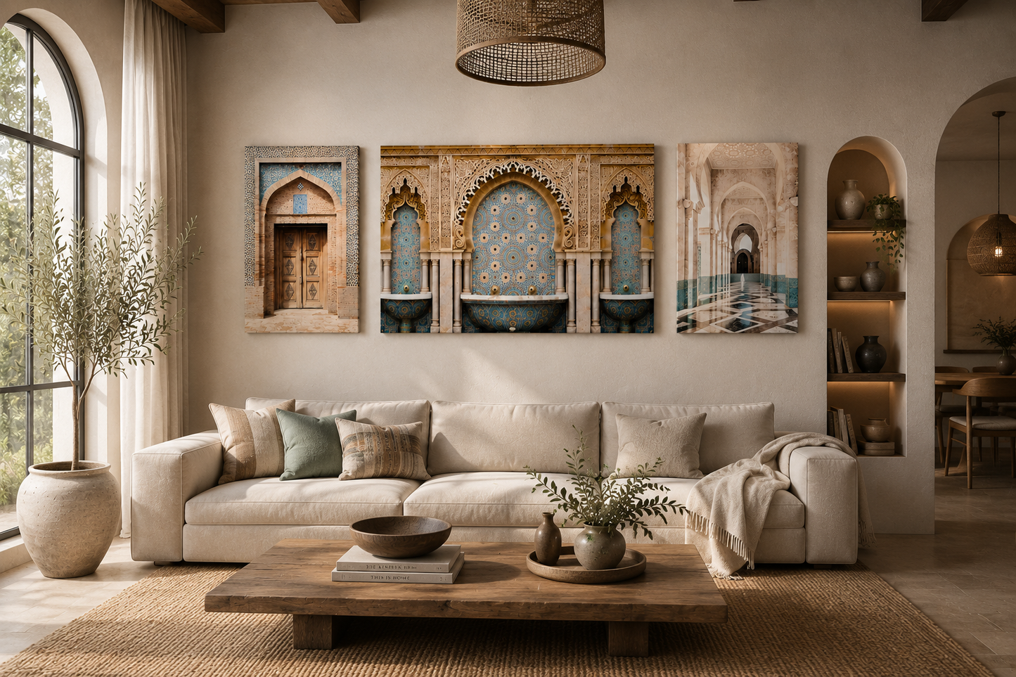 Triptyque Architecture Mauresque – Zelliges, Arches & Splendeur Artisanale