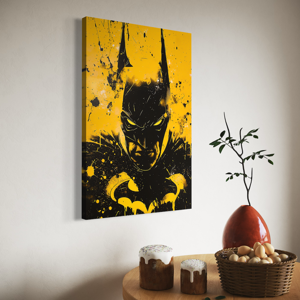 Batman Pop Art Jaune – Icône urbaine au style percutant