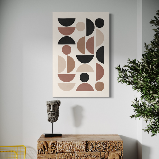 Formes Géométrique Moderne – Motifs Abstraits Terracotta & Noir