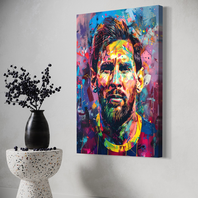 Portrait Pop Art Sportif – Icône du Jeu en Couleurs Intenses