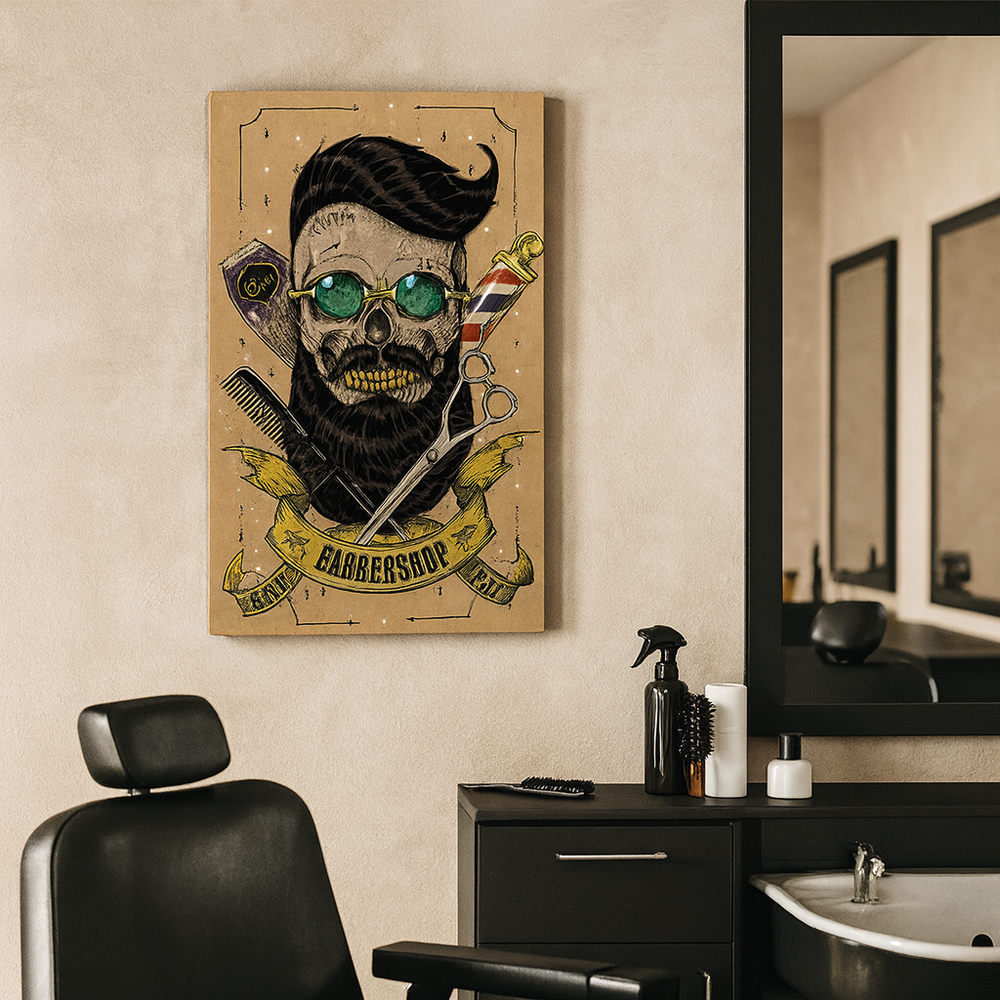 Crâne de barbier rétro