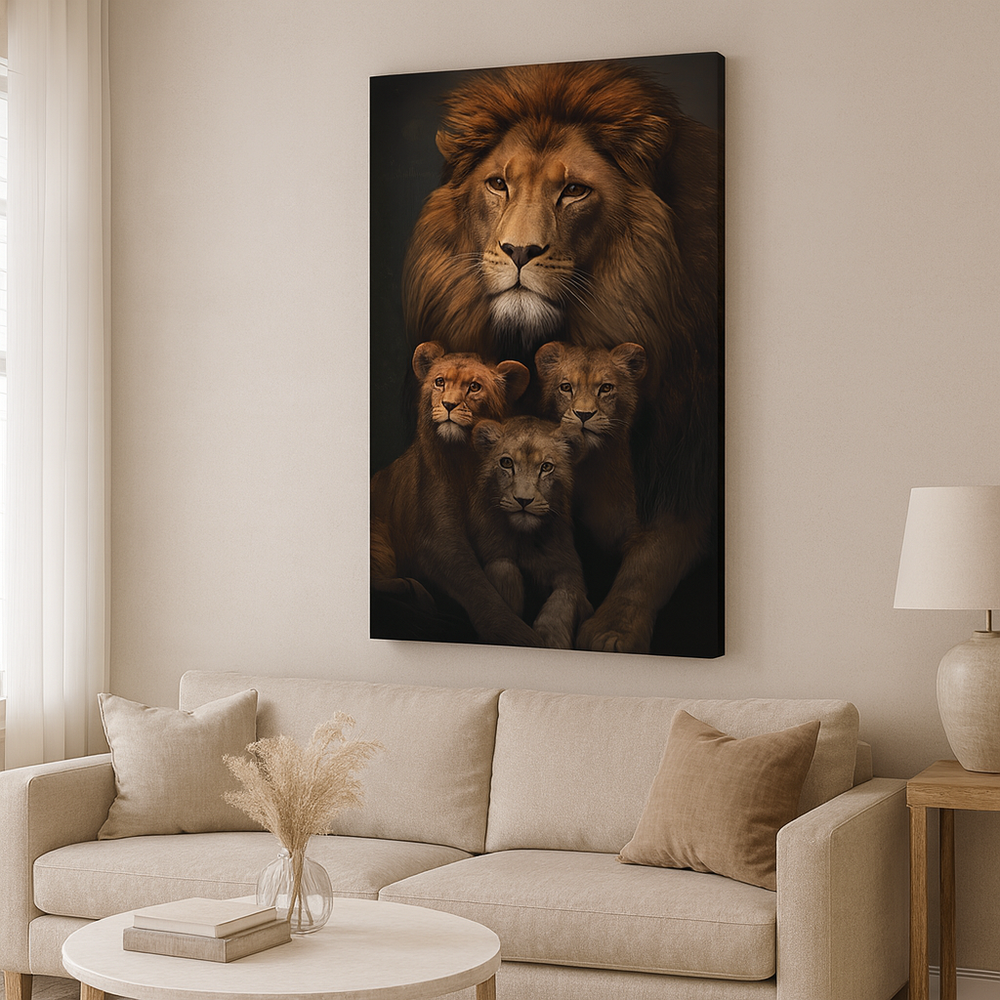 Tableau Lion family
