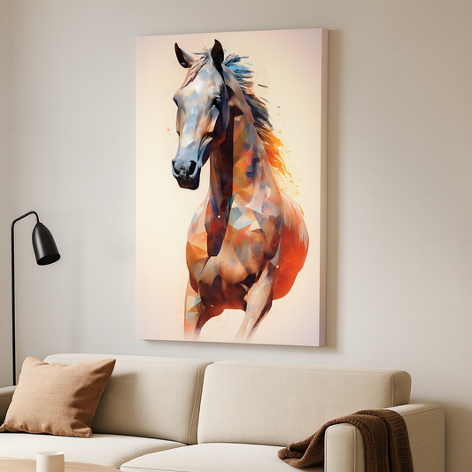 Tableau Cheval lignes abstraites