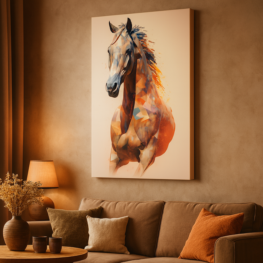 Tableau Cheval lignes abstraites