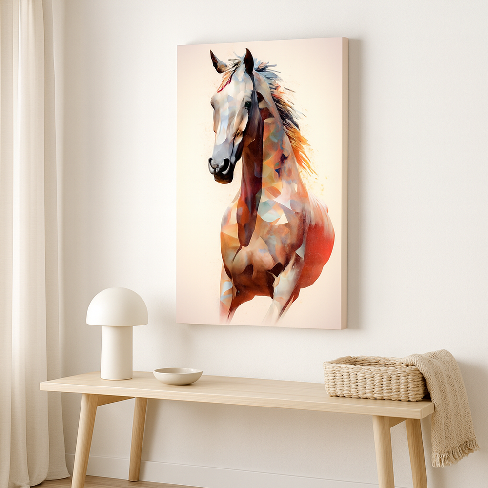 Tableau Cheval lignes abstraites