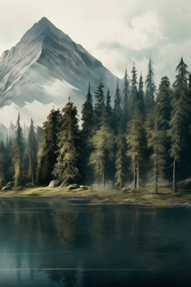 Triptyque Paysage Nordique – Montagnes & Lac pour une ambiance sereine